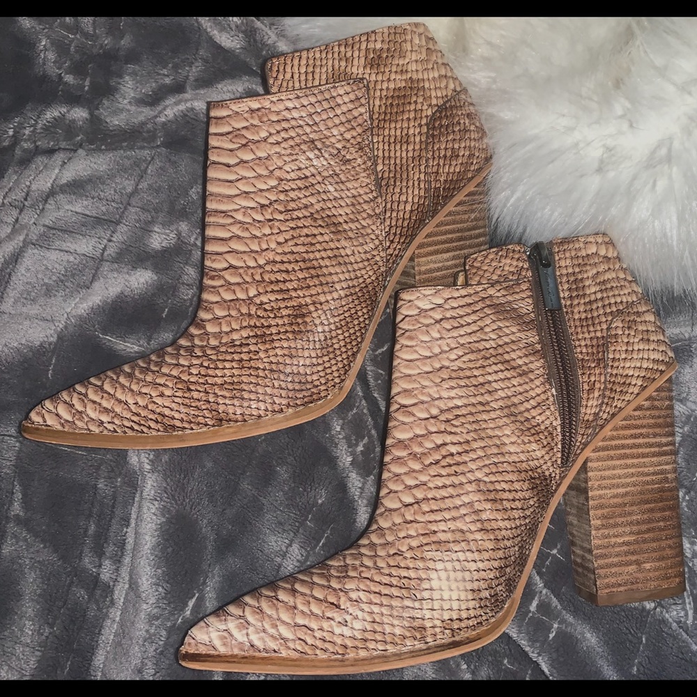 Kenneth Cole Snakeskin Booties